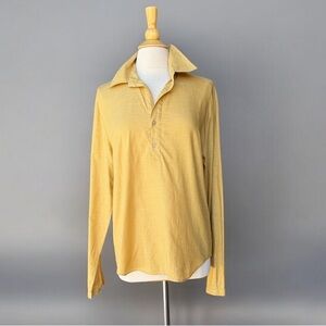 Antonio Baldan Yellow Long Sleeve Collared Shirt, Made in Italy 100% cotton
